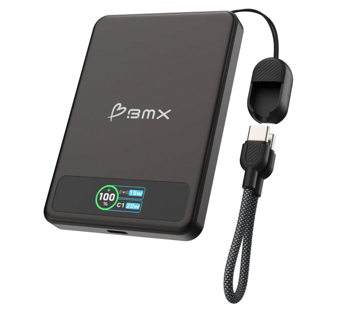 BMX SolidSafe 5K Solid-State Magnetic Power Bank Black